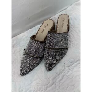 Zigisoho women’s brown leopard bling slide on heels 9